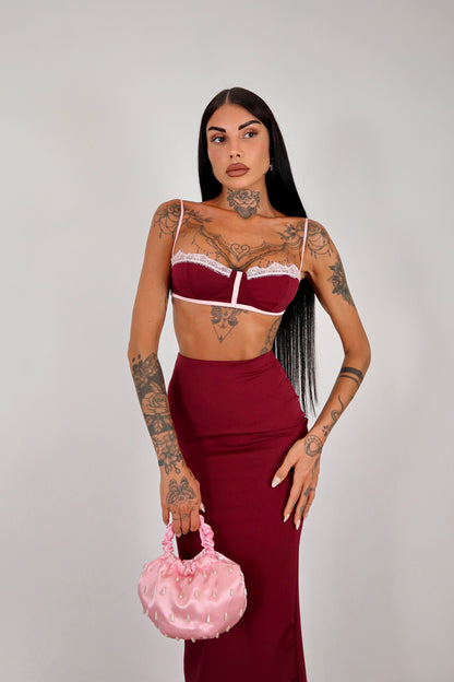 Completo Beverly - Bordeaux/rosa