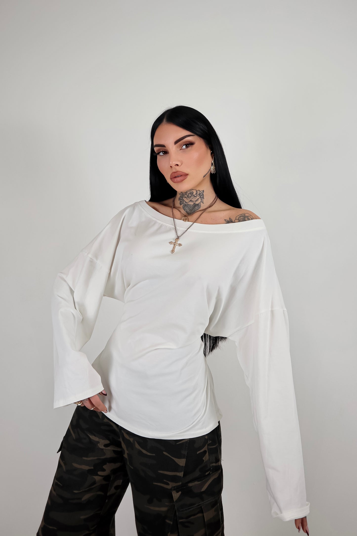 Maglia Long Sleeve Lace - Bianco
