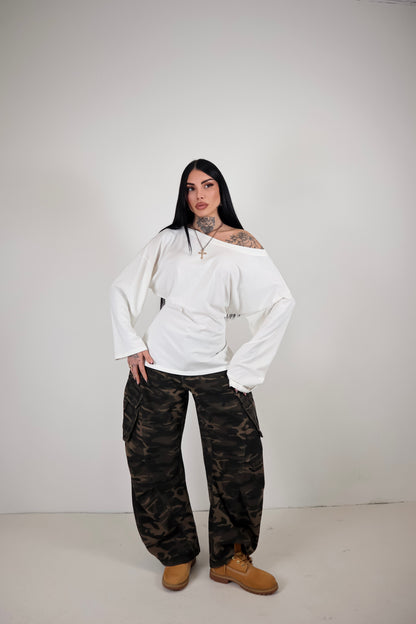 Maglia Long Sleeve Lace - Bianco