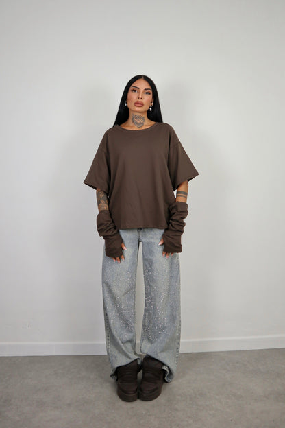 Jeans wide leg Brillo - Denim freddo