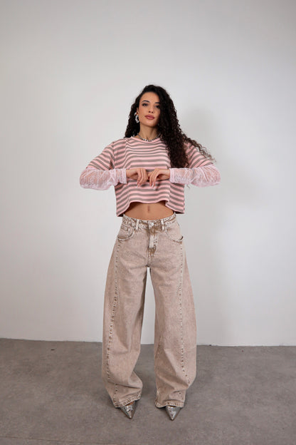 Maglia Mariya - Rosa/Grigio