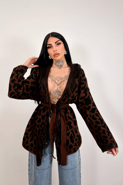 Cardigan Perù - Leopardato