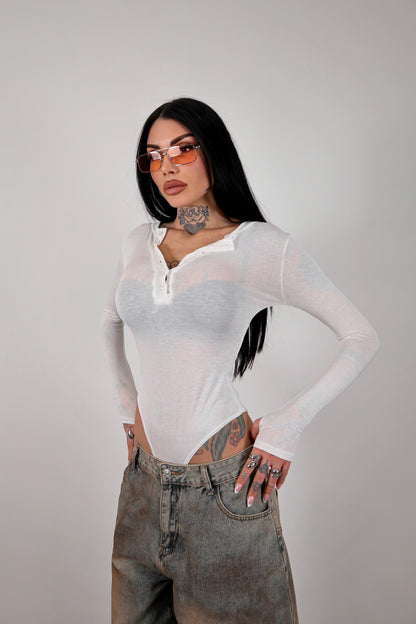 Maglia velata guantino Micole - Bianco