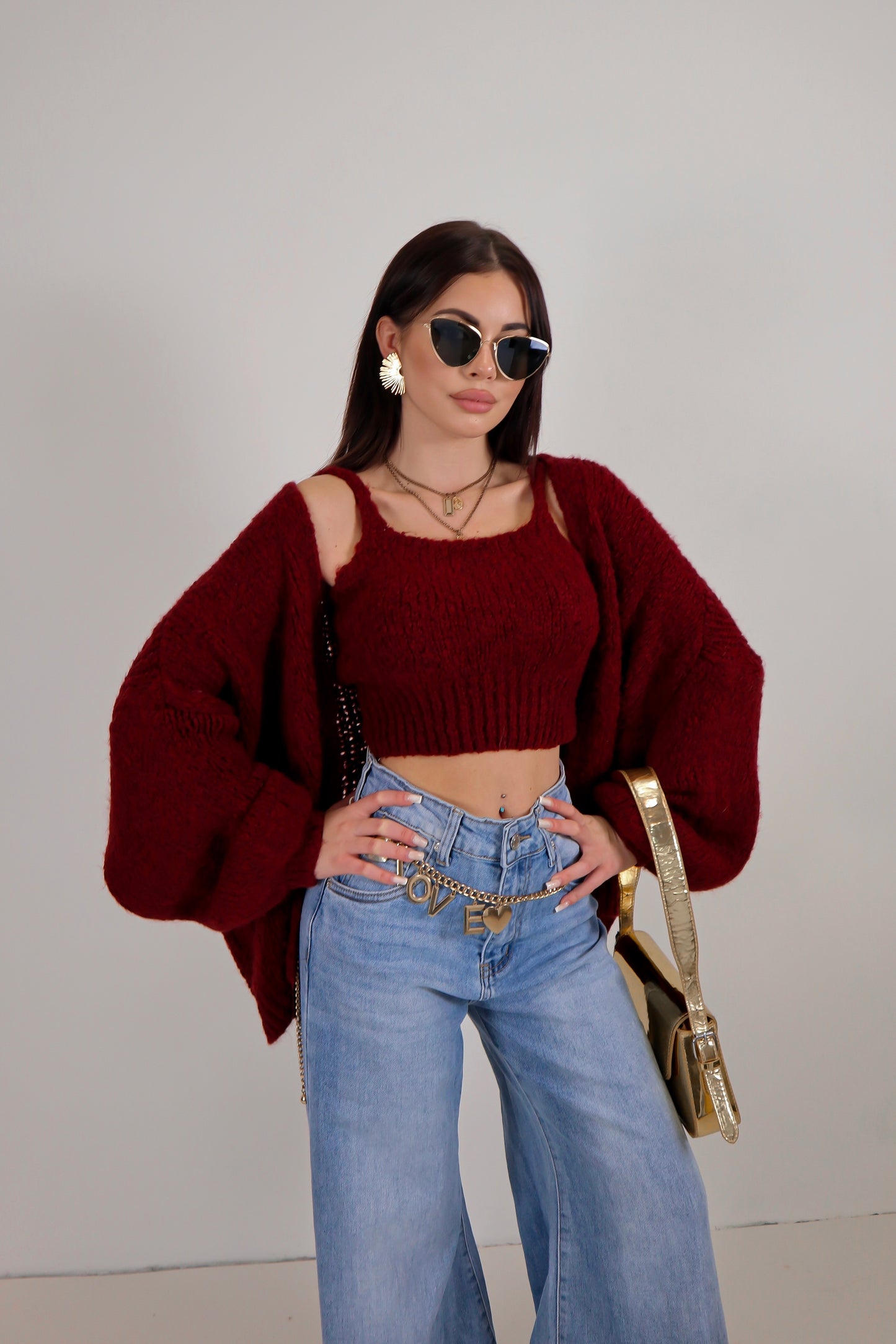 Set Cardigan Judy - Bordeaux