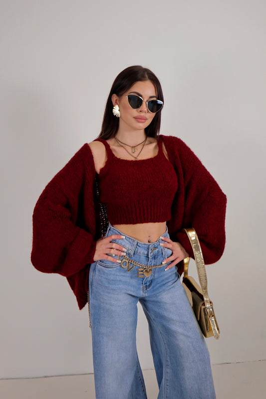 Set Cardigan Judy - Bordeaux