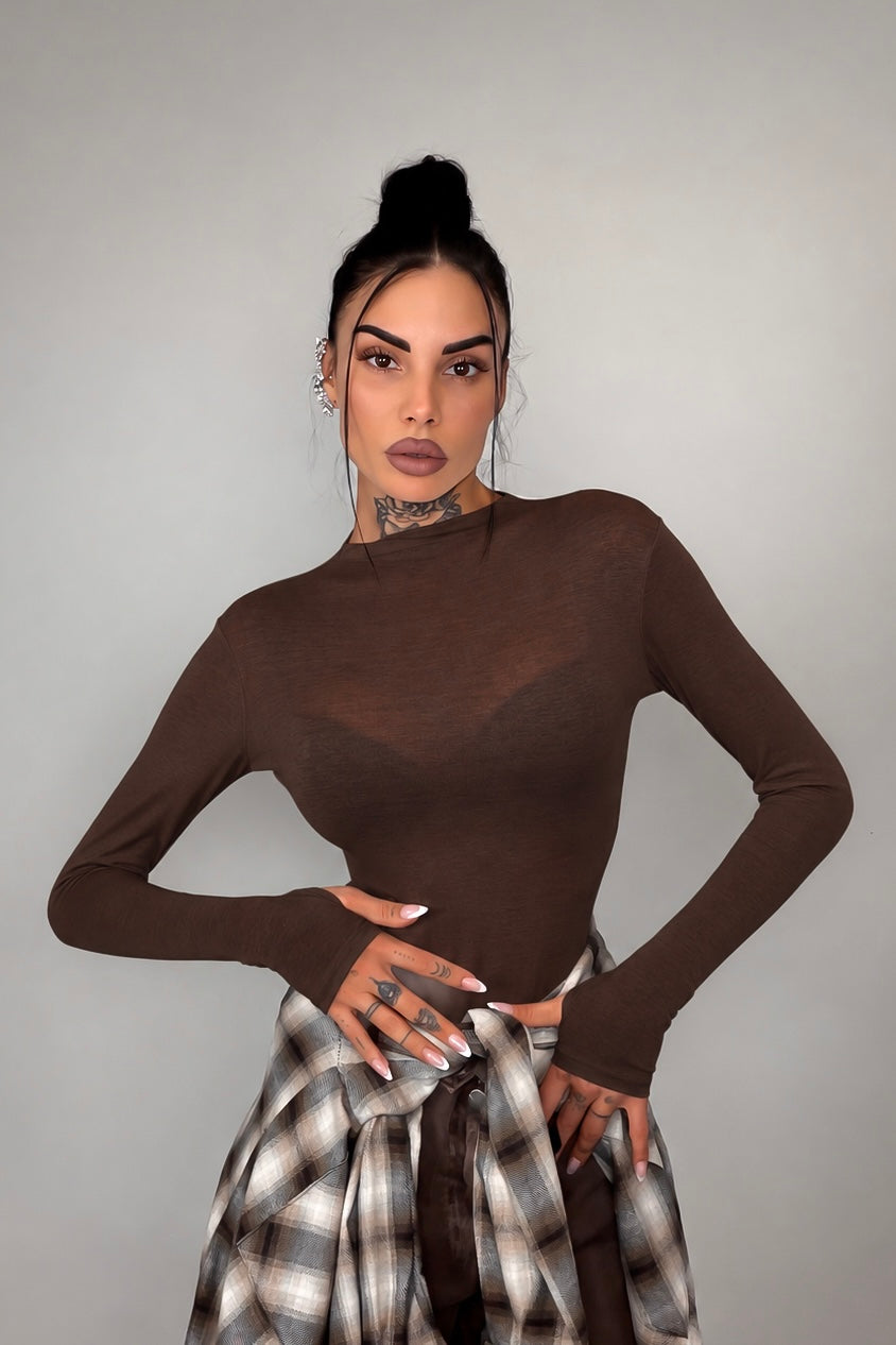 Body Velato Guantino - Marrone