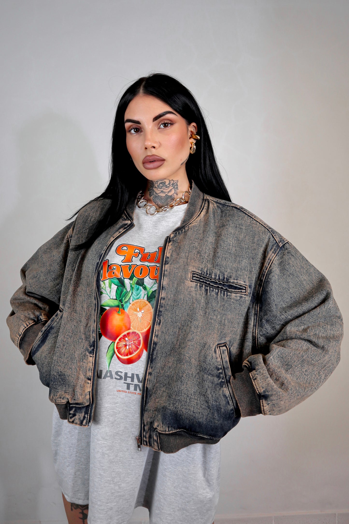 Bomber denim Street - Sabbiato