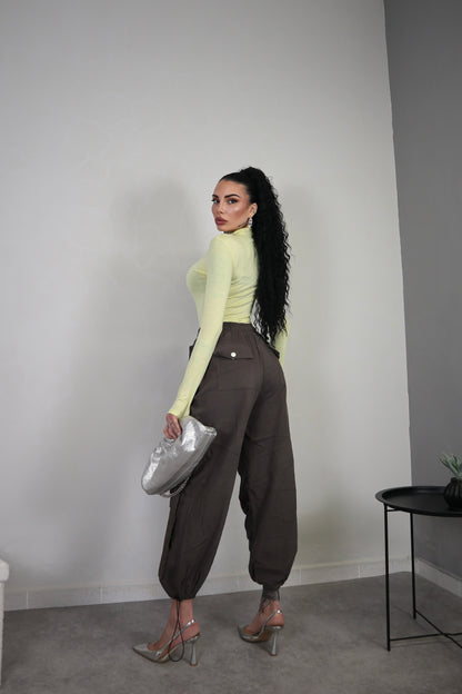 Pantalone Cargo Terry - Marrone