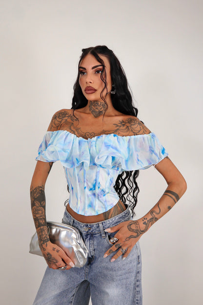 Top corsetto Boreale - Azzurro