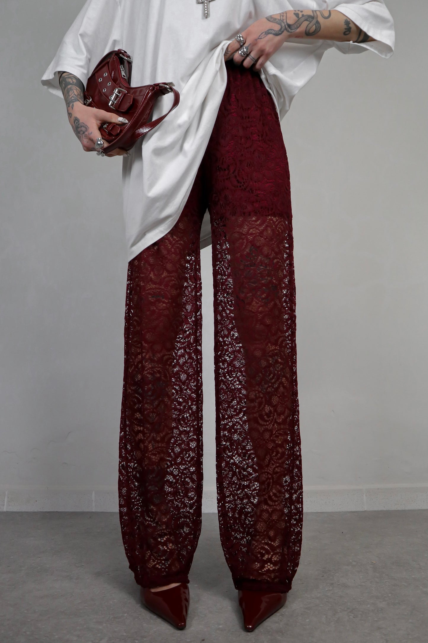Pantalone Pizzo Morbido - Bordeaux
