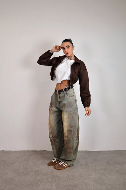 Bomber scamosciato Zahra - Marrone