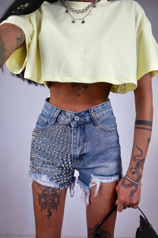 Shorts denim Borchie - Denim
