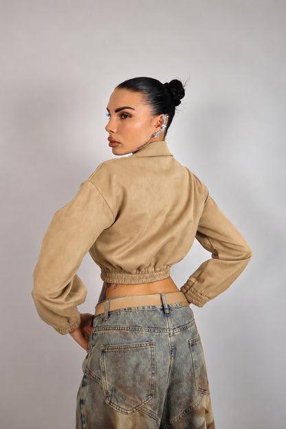 Bomber scamosciato Zahra - Beige