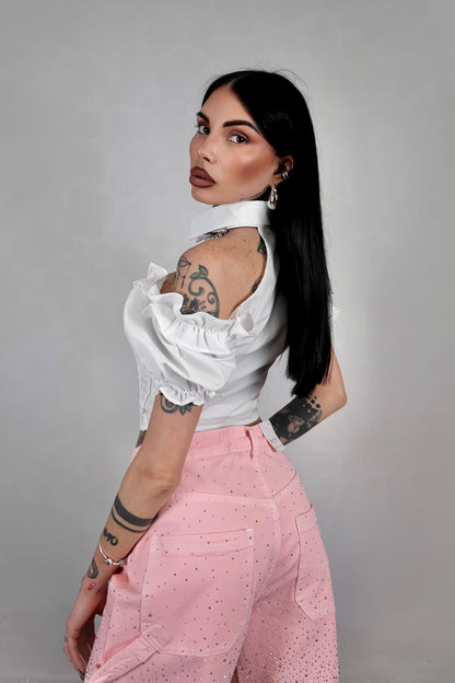 Crop Top Bambolina - Bianco