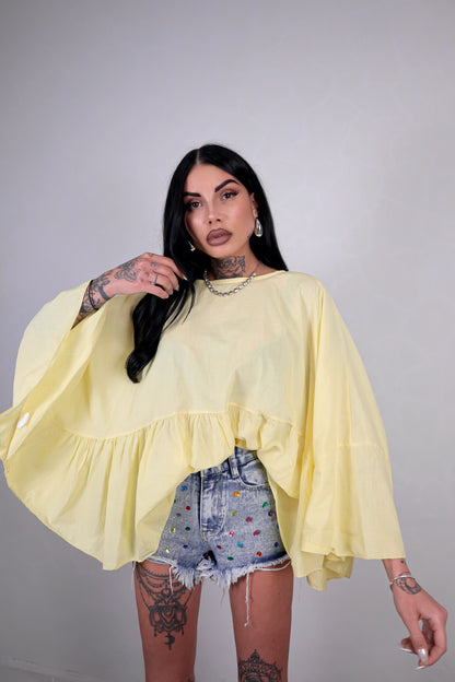 Blusa cotone Zahira - Giallo