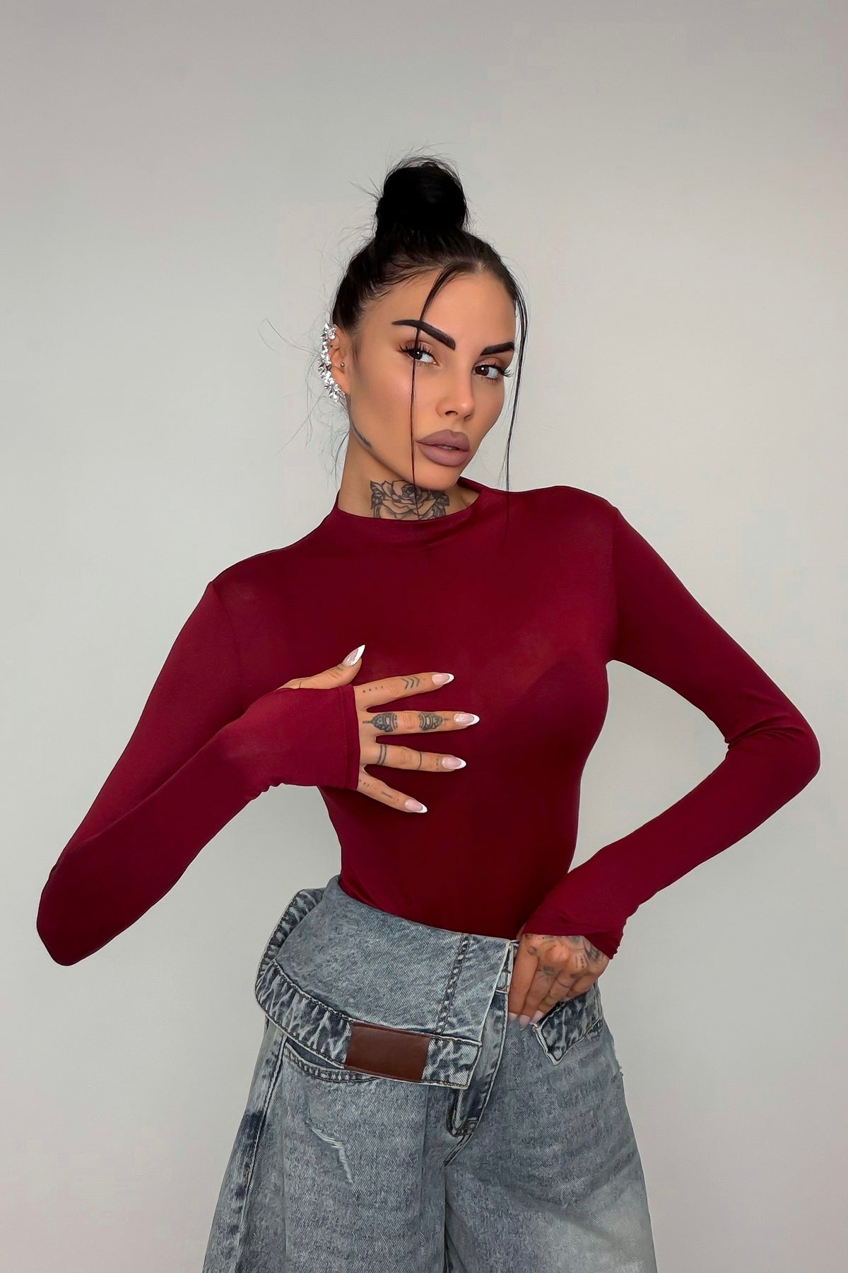 Body Velato Guantino - Bordeaux