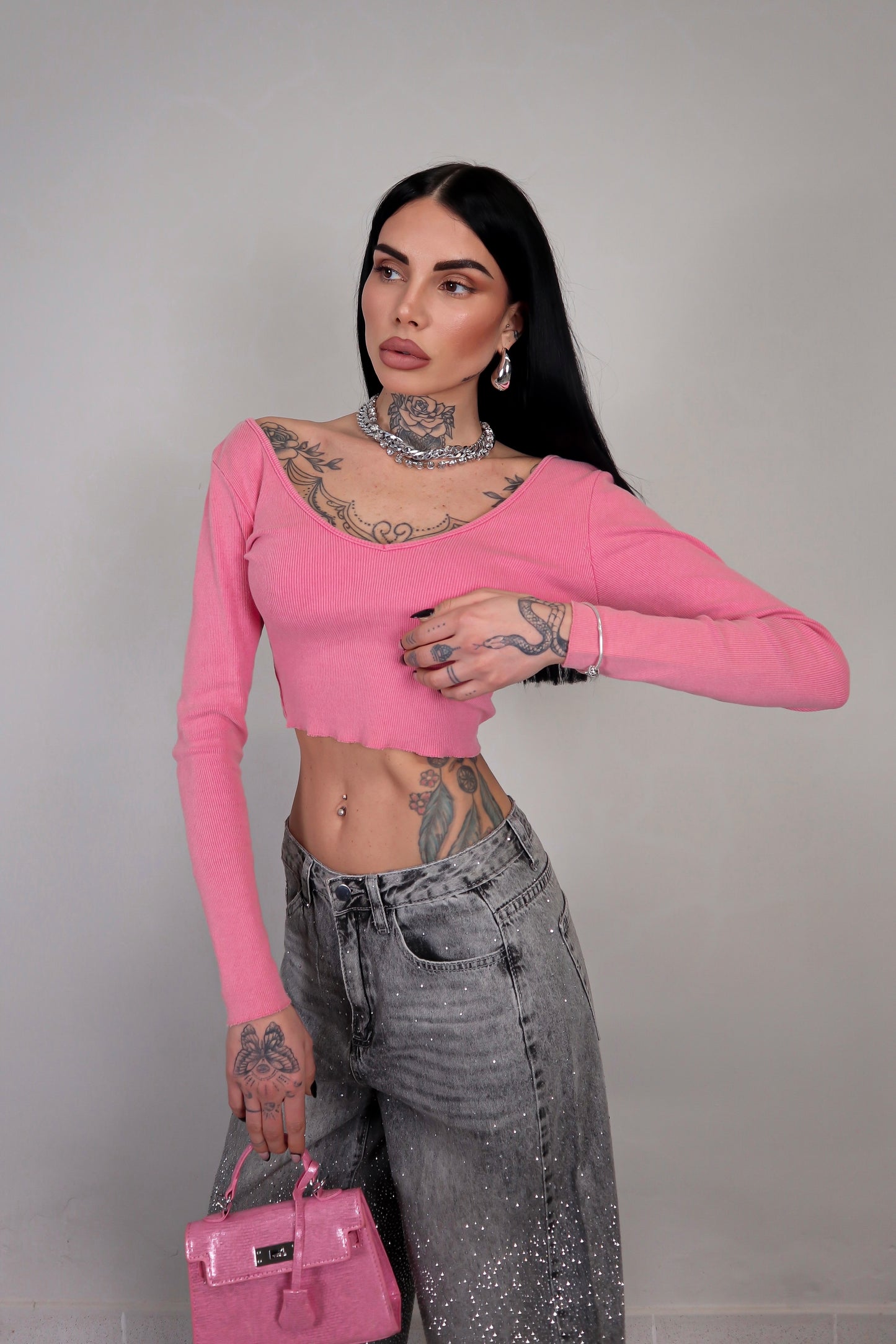 Maglia Crop Cleo - Rosa