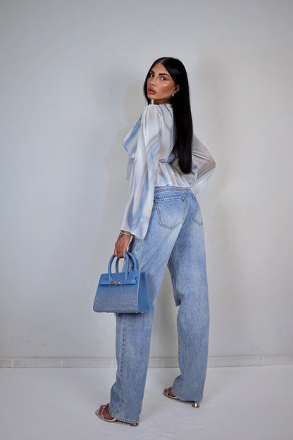 Blusa Antartide - Bianco&Celeste
