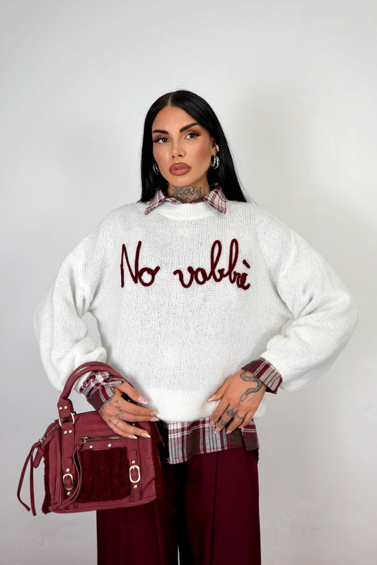Maglione “No vabbè” - Bianco