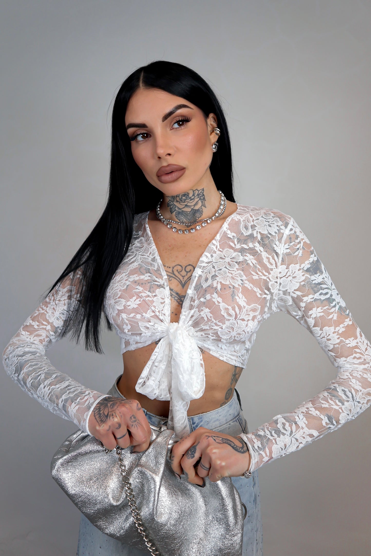 Top Coprispalle Pizzo - Bianco