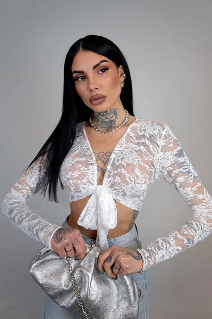 Top Coprispalle Pizzo - Bianco