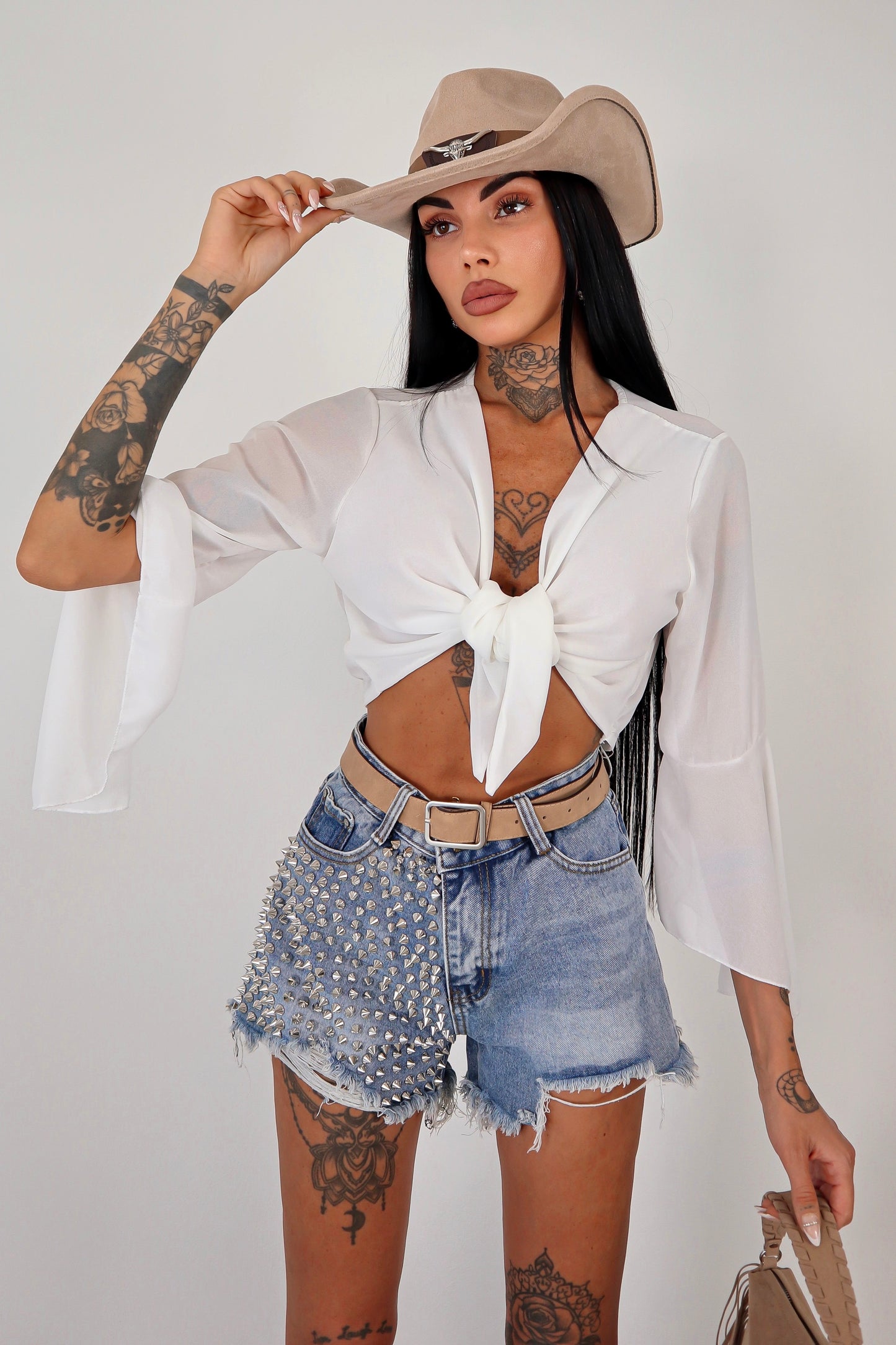 Shorts denim Borchie - Denim