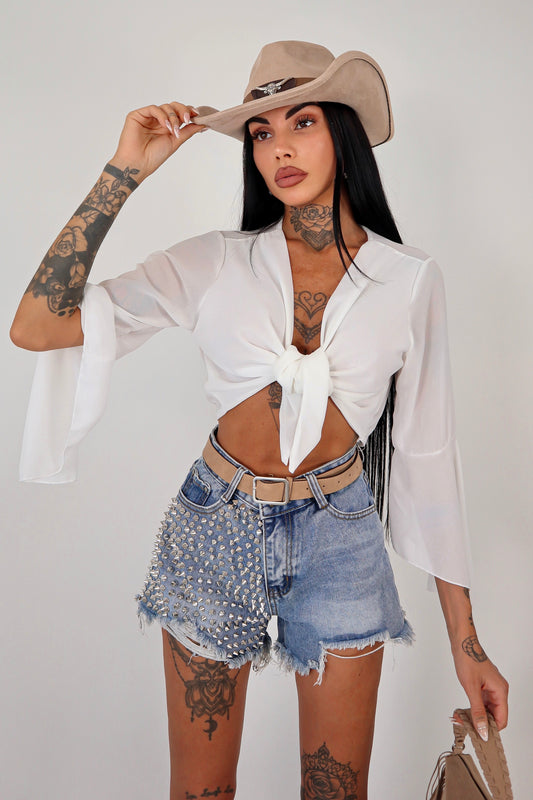 Shorts denim Borchie - Denim