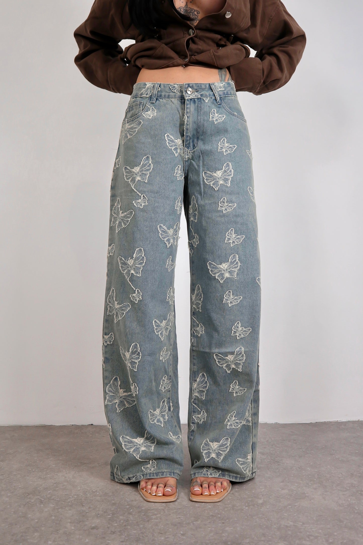 Jeans wide leg Butterfly