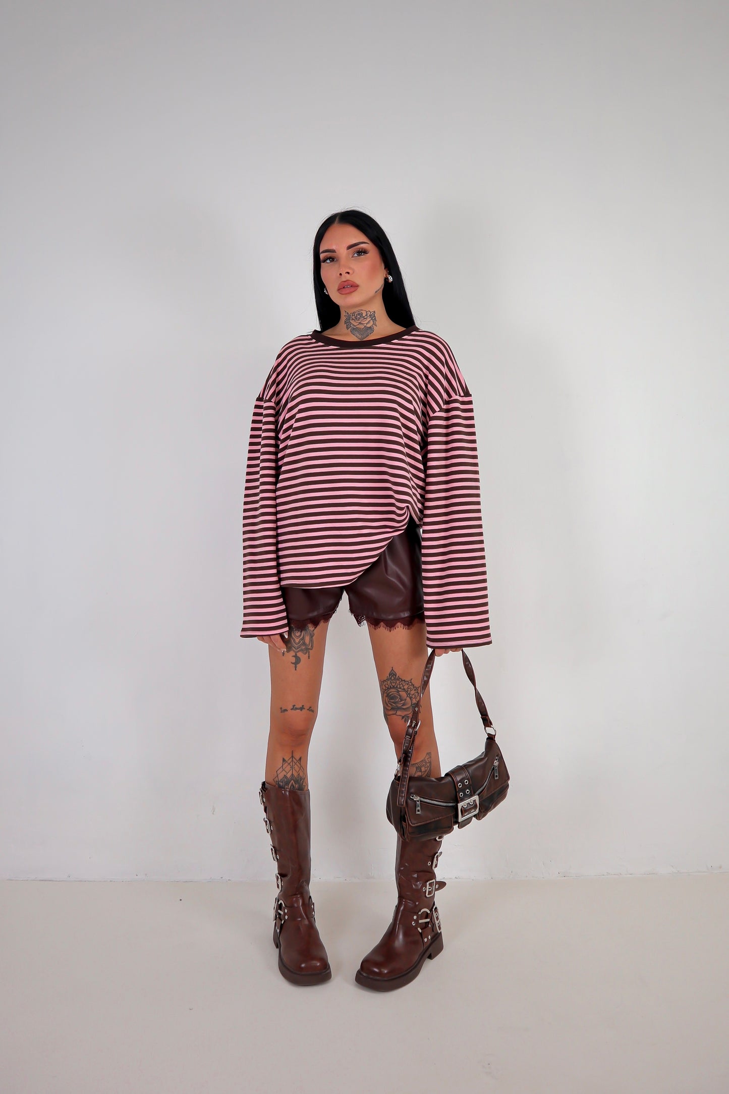Shorts Ecopelle Pizzo - Marrone