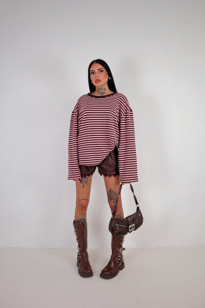 Shorts Ecopelle Pizzo - Marrone
