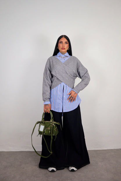 Maglione Incrocio - Grigio