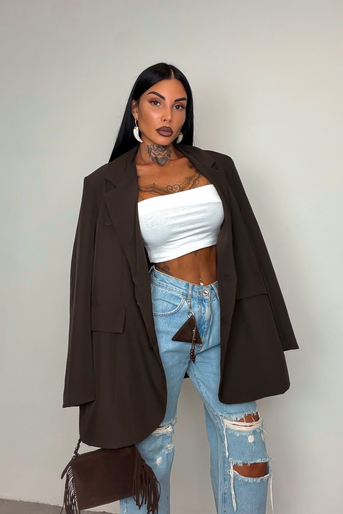 Blazer Maxi - Marrone