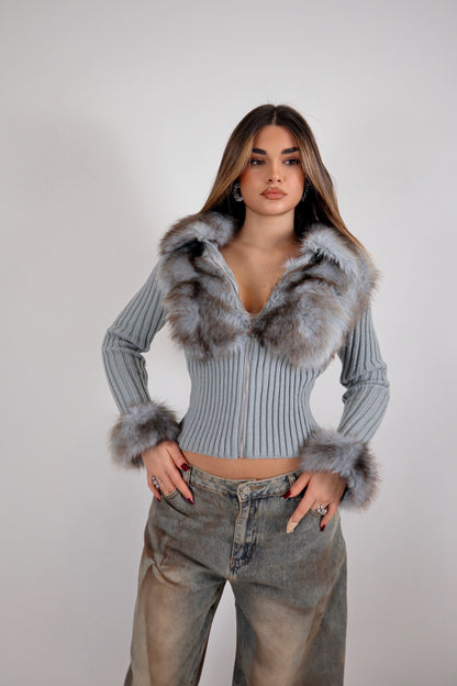 Giacca Pelliccia Malvina - Grigio