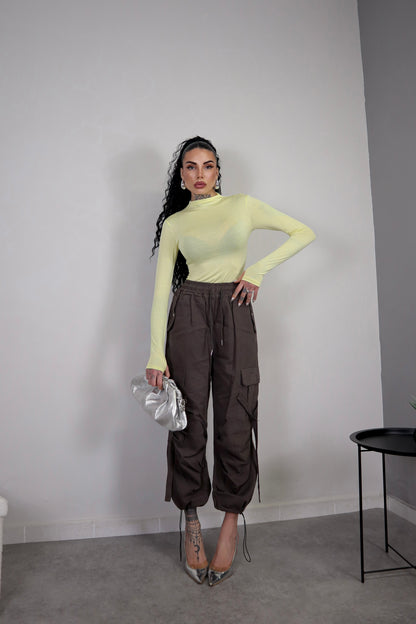 Pantalone Cargo Terry - Marrone