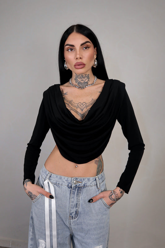 Maglia Crop Eliane - Nero