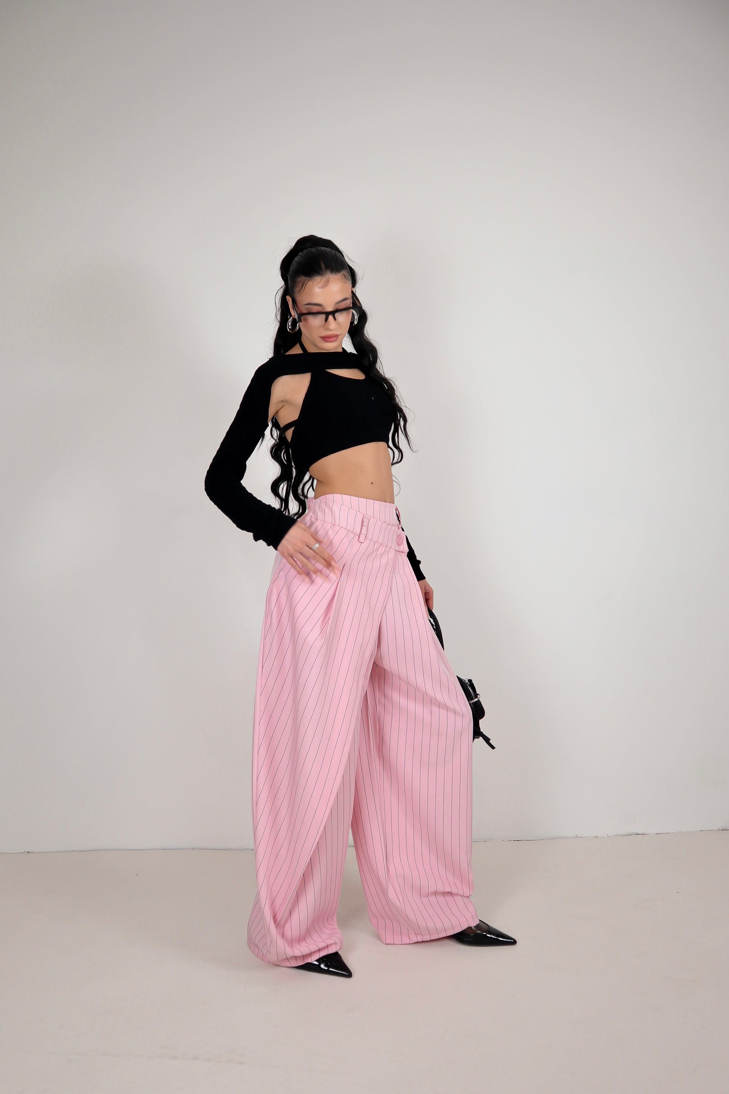 Pantalone Amira Gessato - Rosa