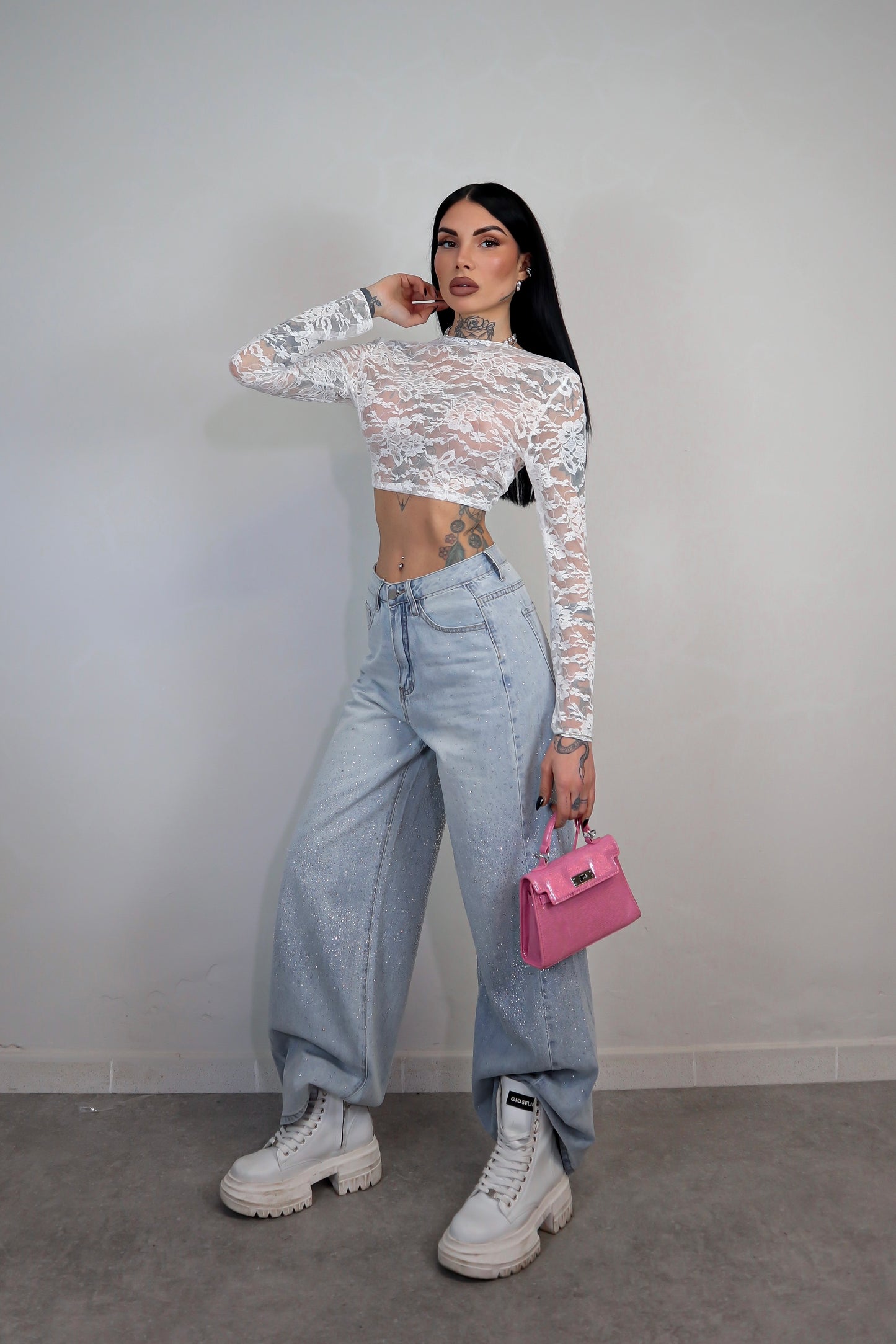 Top Coprispalle Pizzo - Bianco