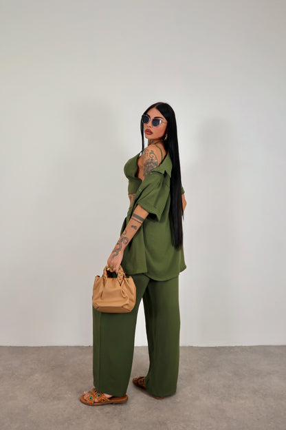 Completo tris Amanda - Verde militare