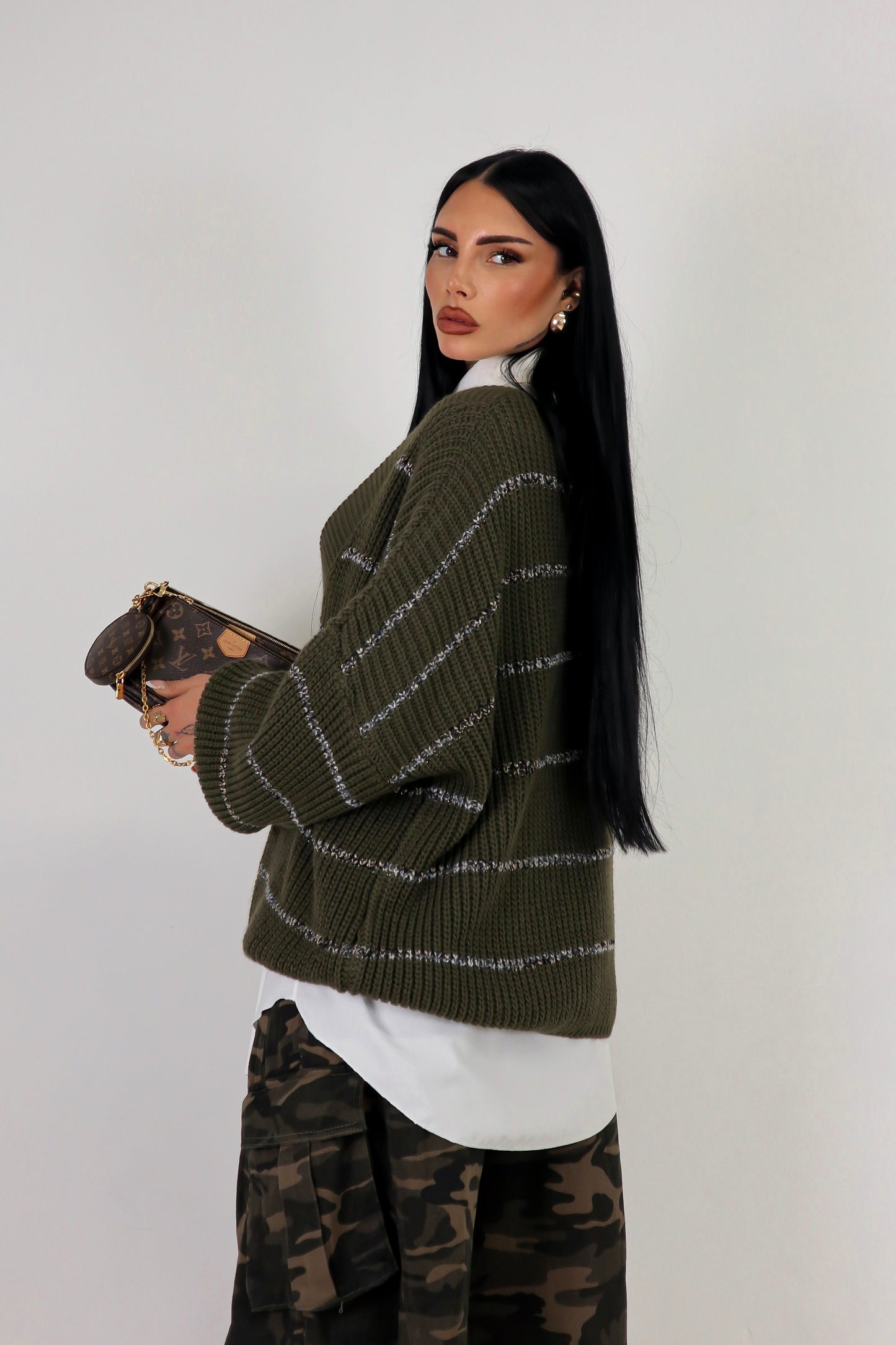 Cardigan over Brenda - Verde Militare