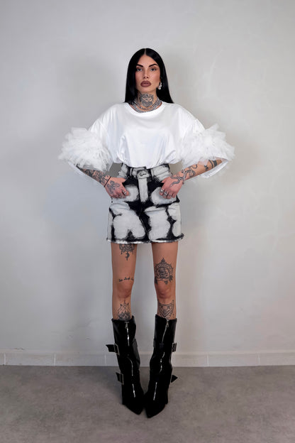 T-Shirt Oversize Fluffy - Bianco