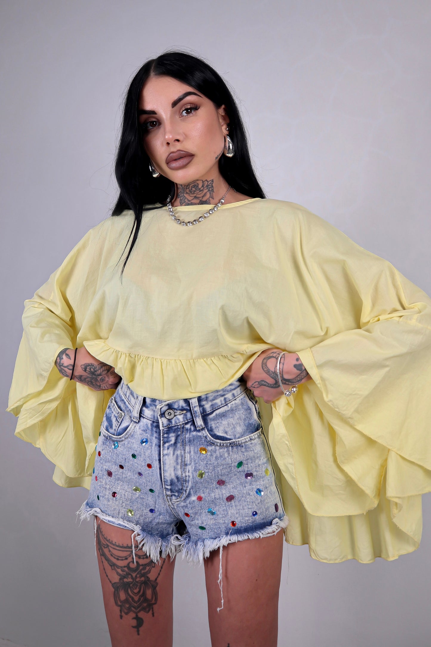 Shorts slavato Rubino
