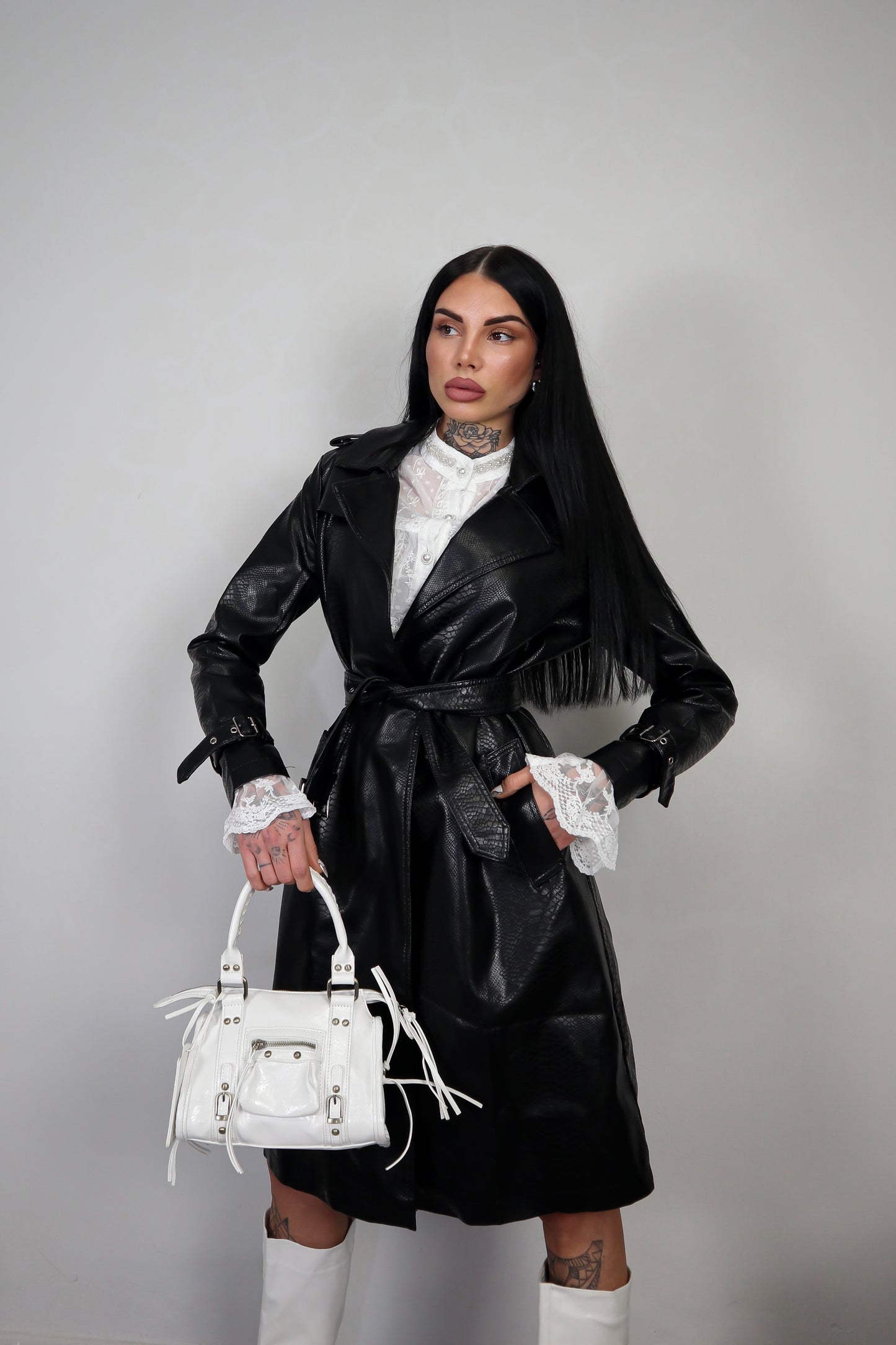 Trench Ecopelle Snake - Nero