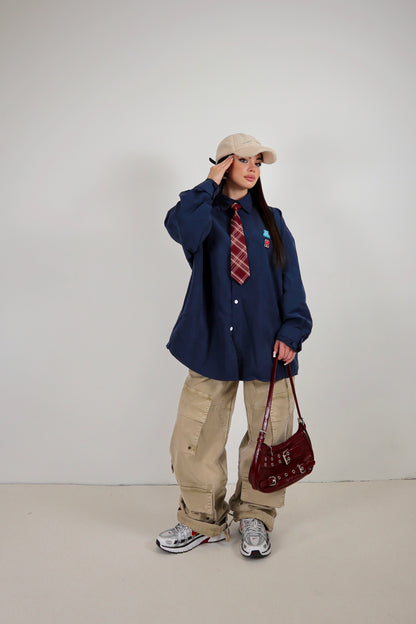 Camicia Scamosciata College - Blue