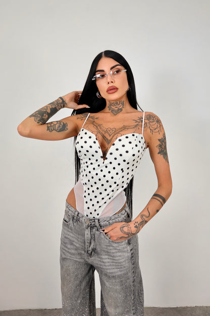 Body Pois Vittoria - Bianco