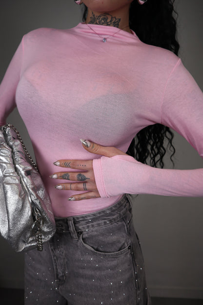 Body Velato Guantino - Rosa