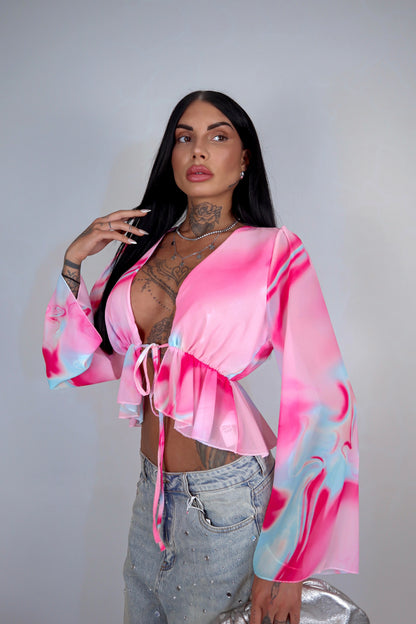 Blusa Antartide - Rosa&Celeste