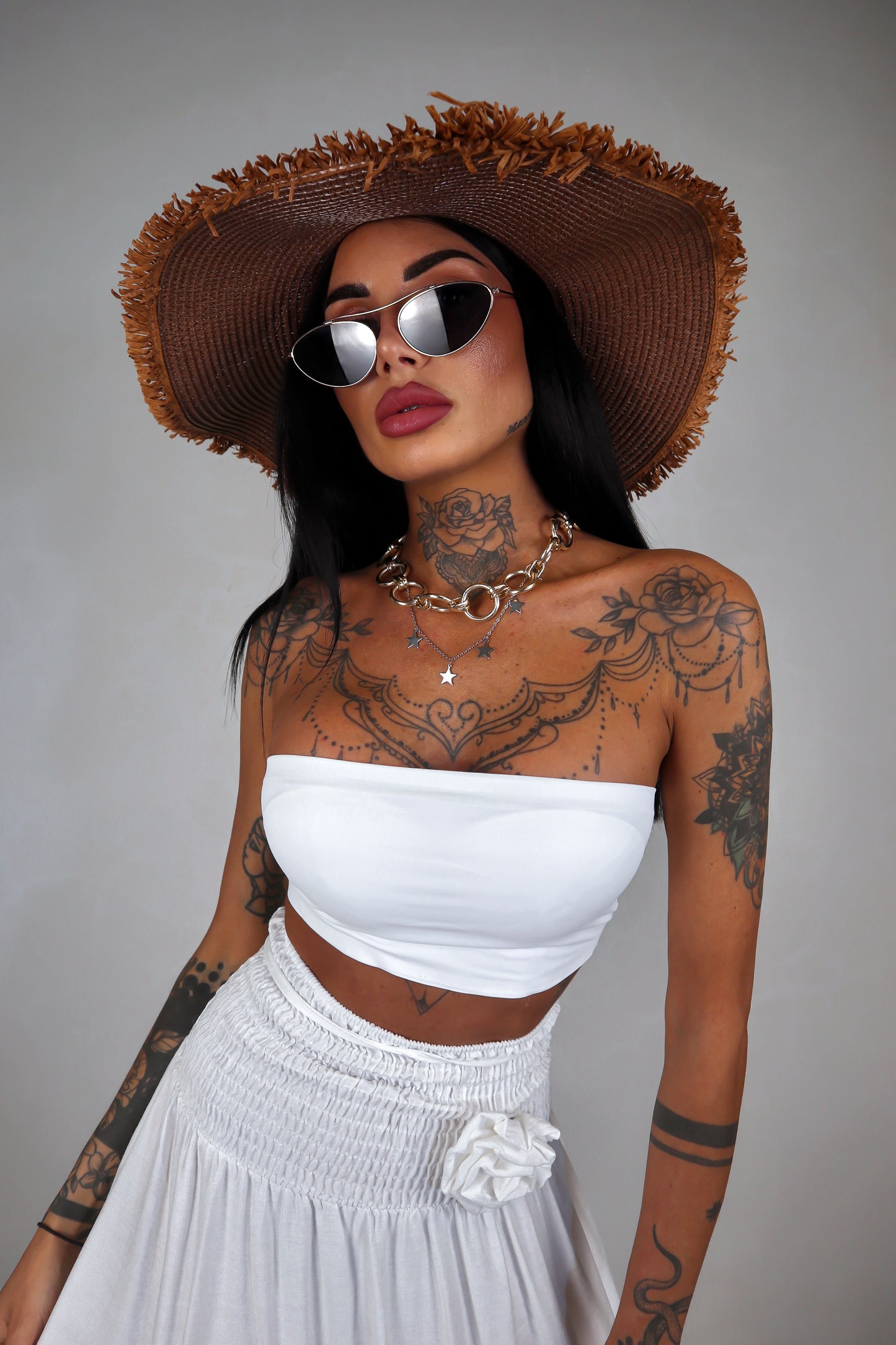 Top a fascia Anita - Bianco