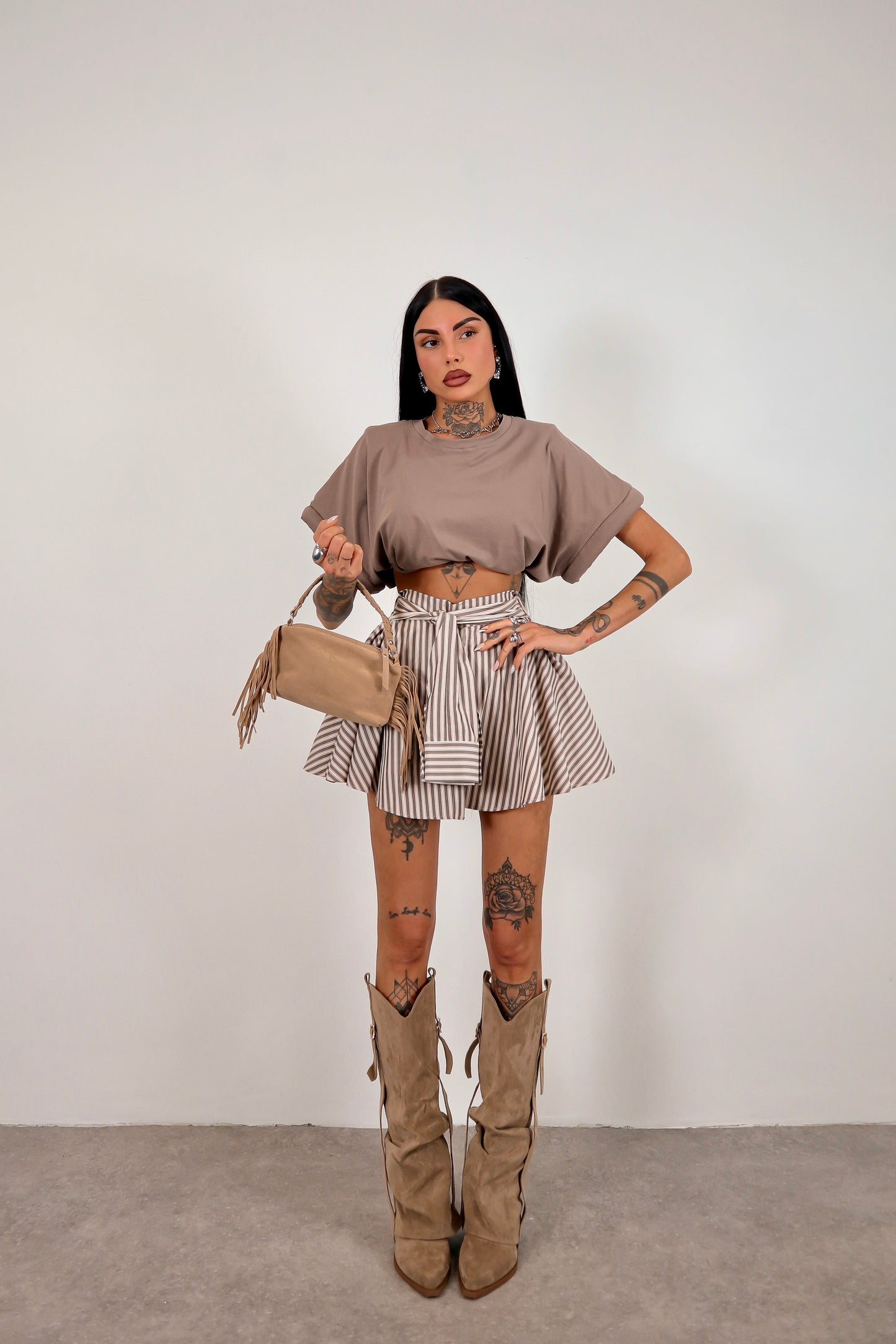 Panta gonna righe Cassidy - Tortora