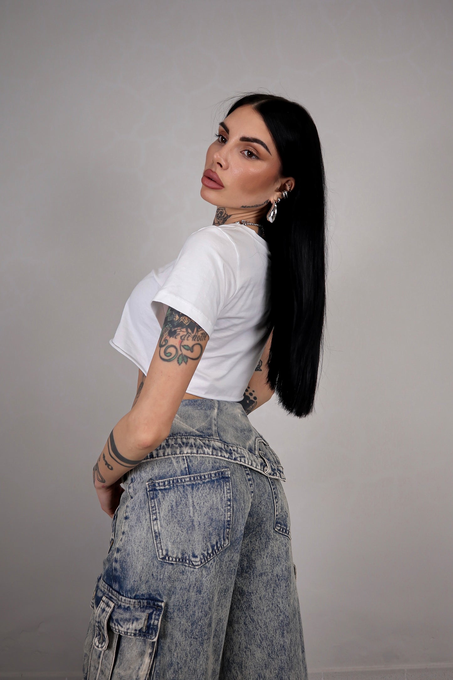 T-shirt Basic Crop - Bianco