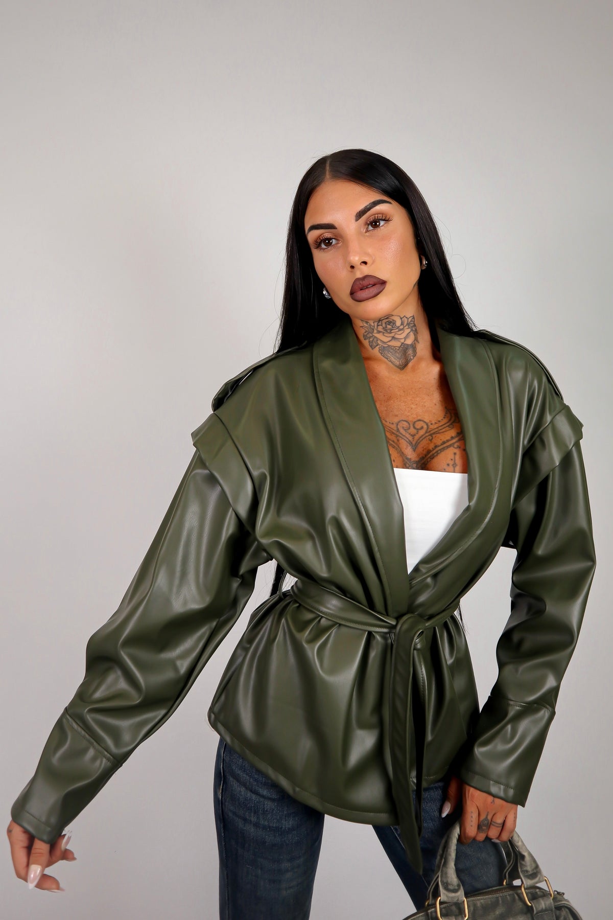 Giacca Ecopelle Mirabel - Verde militare